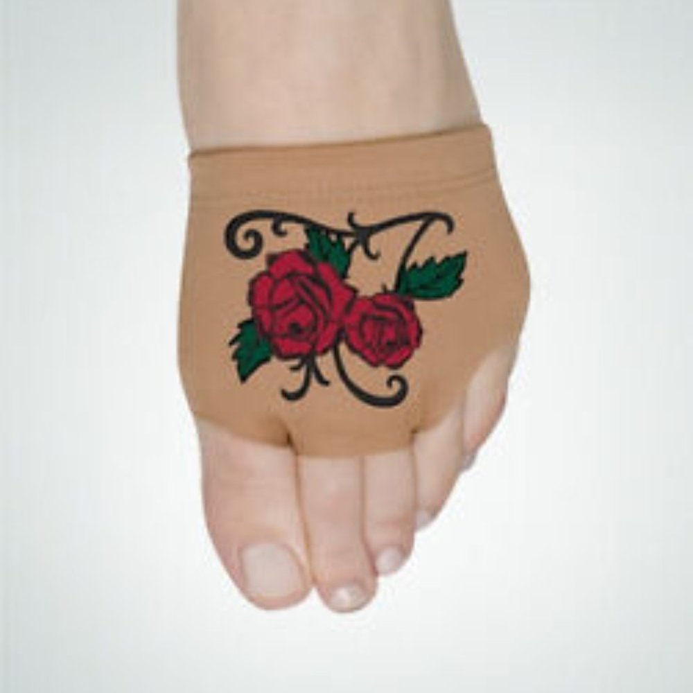 Angelo Luzio 602A Adult Size 6-7 (Medium) Jazzy Tan Red Rose Tattoo Sole Saver